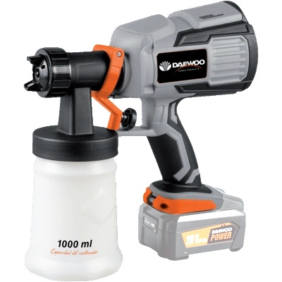 Пистолет за боядисване, акумулаторен, daewoo dalpg18y-1 uni-bat, 20v, дюзи 1.5/1.8/2.2 мм (dalpg18y-1)