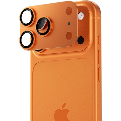 Benks Предпазни стъклени лещи с цяла метална плочка за камерата на iPhone 17 Pro - Benks Glass Warrior Metal Lens Protector Tempered Glass (оранжев) (C069)