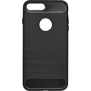 Forcell Противоударен Силиконов Калъф за iPhone SE 2022/2020 8/7, FORCELL Carbon Case, Черен (5901737414236)