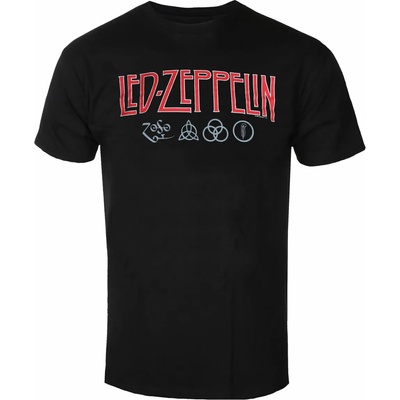 NNM мъжка тениска Led Zeppelin - Logo & Symbols - Черна - RTLZETSBLOG