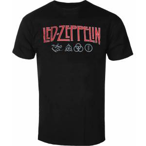NNM мъжка тениска Led Zeppelin - Logo & Symbols - Черна - RTLZETSBLOG