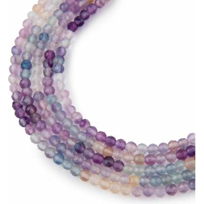 Koráliky z minerálu Fluorit gradient 3mm brúsené - 18 cm