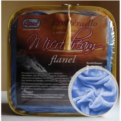 Apex Mikroplyš prostěradlo Microdream Flanel Středně modré 90x200