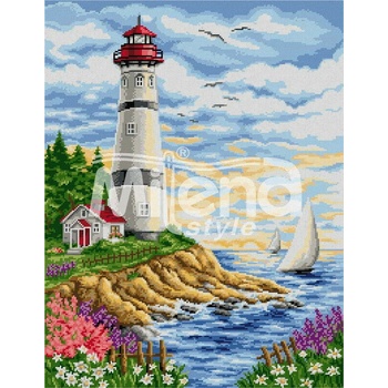 Milena Style Старият фар - гоблен със схема конци dmc 1: 1