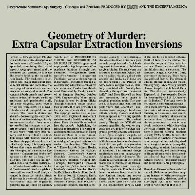 Earth & Black Noi$e - Geometry Of Murder: Extra Capsular Extraction Inversions (Crystal Clear Coloured) (2 LP) (0809236004673)