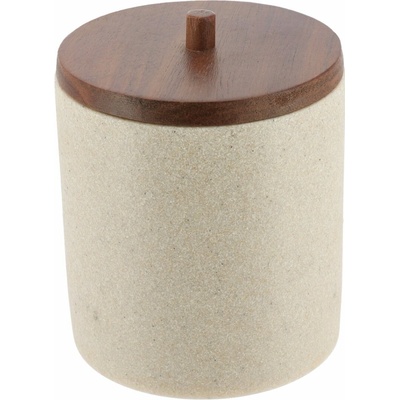 TENDANCE Koupelnová nádoba Vegar béžová s dřevěnými prvky