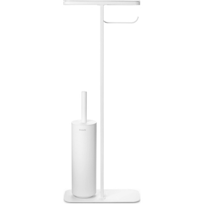 Brabantia Поставка за тоалетна хартия и тоалетна четка MindSet с рафт бяла (303883)