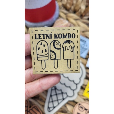 Koženkový štítok Letní kombo Laser koženka: Oliv.zelená/čierna
