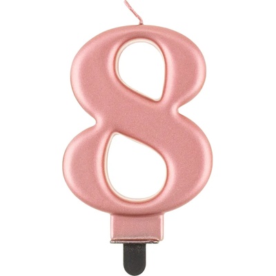 Godan Свещ за рожден ден 8 розовозлатна