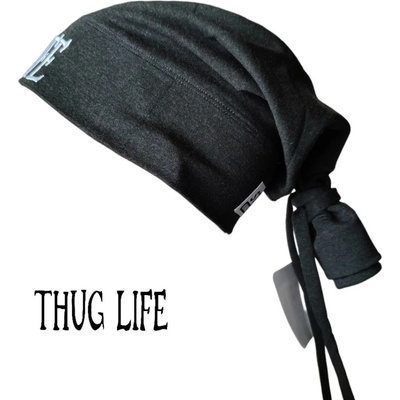 Street Knowledge Бийни шапка в графит с бродерия Thug life Beanie Street KnowledgeSK-0064 - Графит, размер S/M