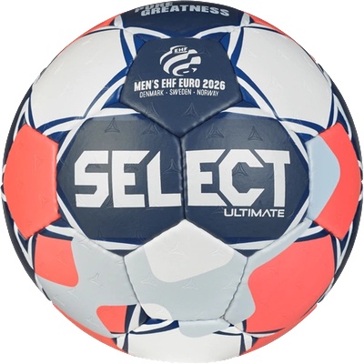 Select Състезателна хандбална топка Select Ultimate EHF Европейска лига V26 синьо/червено размер 2