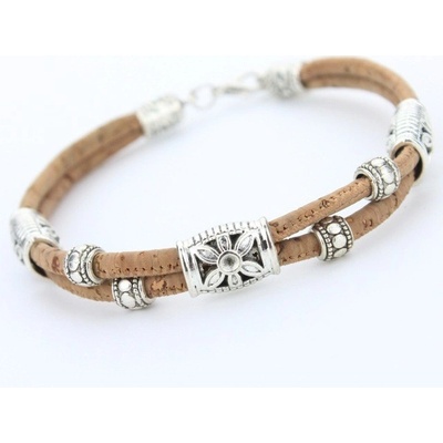 B-top korkový náramek s korálkem Květ 62070