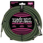 Ernie Ball P06077-EB Black/Green 3 m Директен - Ъглов Инструментален кабел (P06077)