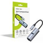 Mobile Origin Мултифункционален USB-C хъб за свързване на допълнителна периферия - Mobile Origin CompactHub 3-in-1 USB-C PD Hub HB1 (тъмносив) (MO-31CH-HB1)