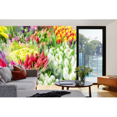 DIMEX ART Самозалепваща се флизелинова фототапета пазар за цветя 375 x 250 см