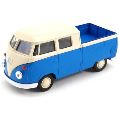 Welly Volkswagen T1 Double Cabin Pick Up Modrý 1:34