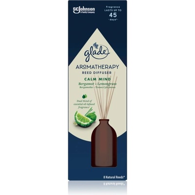 Glade Aroma difuzér s vůní bergamotu a citronové trávy Aromatherapy Reed Calm Mind 80 ml