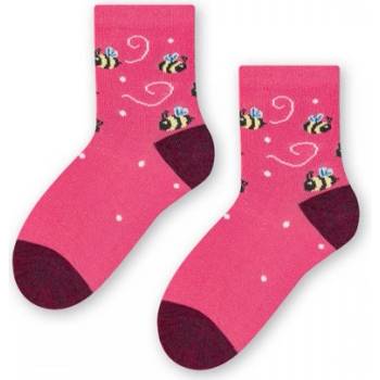 Dívčí ponožky Včelky růžová