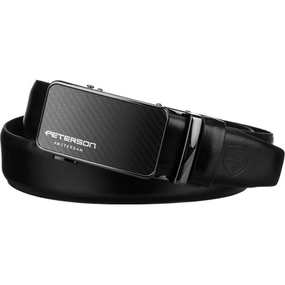 Peterson Černý kožený automatický pásek PTN A002