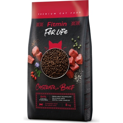 Dibaq Fitmin For Life Храна с говеждо месо за кастрирани котки 8 kg