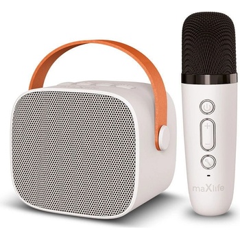 maXlife MXKS 100 Bluetooth Karaoke mikrofón reproduktor biely