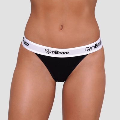 GymBeam Nohavičky Tanga 3Pack Black