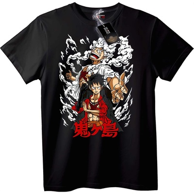 NOONEBRAND Тениска One Piece Luffy и Шанкс - XL, Black