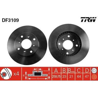 Brzdový kotúč TRW DF3109