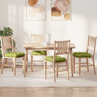 vidaXL Възглавници за седалки 4 pcs Светло зелено 45 x 45 x 12 см (42015113)