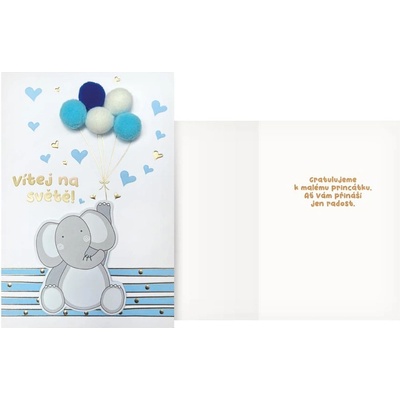 UNIPAP přání k narození miminka CN-887 PRANI_H_C0440 549480