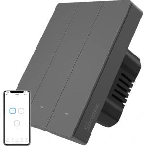 SONOFF Смарт ключ SONOFF M5-3C-80 WiFi (3-канален, за рамка, графит) (M5-3C-80M)