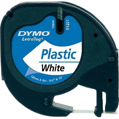 Páska do štítkovače Dymo LetraTAG, 91221, S0721660, bílá/černá, 12 mm 772461