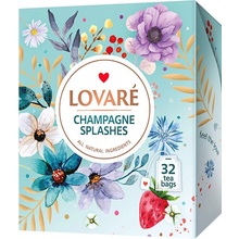 Lovare Champagne Splashes černý a zelený čaj 64 g 32 ks