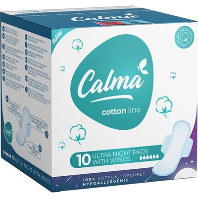 Calma Нощни дамски превръзки, с крилца, 10 броя