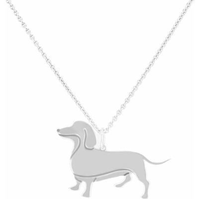Eppi Strieborný prívesok v tvare psa s gravírom Dachshund P43841