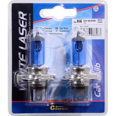 Compass White Laser H4 P43t 12V 60/55W 2 ks 08626