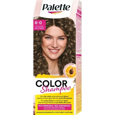 Palette Color Shampoo barva na vlasy 6-0 Světle hnědá, 50 ml