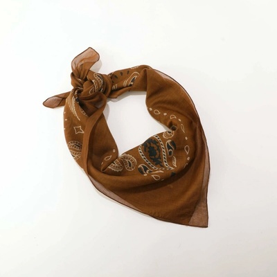 Voálový bandana šátek s potiskem oříšková