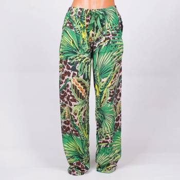 Image 1 of Дълъг панталон с леопардов десен и палмови листа