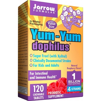 Jarrow Yum-Yum Dophilus 1 milarda organismů Malina 120 žvýkacích pastilek