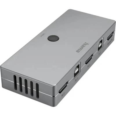 Hama KVM превключвател Hama Connect2Switch, 4-портов, USB, HDMI, Вкл. кабели (200135)