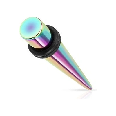 Šperky eshop expander do ucha z oceli duhové barvy titanový povrch PC25.33