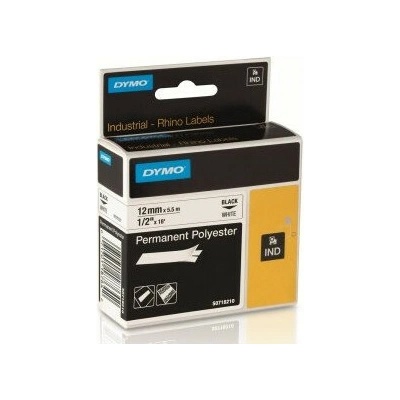 páska DYMO 18764 (18483) PROFI D1 RHINO Black On White Permanent Polyester Tape (12mm) S0718210