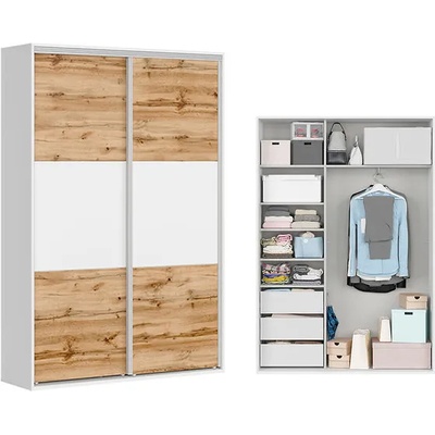 BRW Гардероб FLEX dub wotan - 151*45*218 (F57-SZAFA_ZESTAW_4-BI/DWO/BI-KPL01)