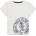 GUESS Бяла тениска за мини момче с кръгла тъмно синя щампа Guess