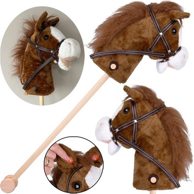 Hobby Horse Interaktivní koník Mustang na tyči se zvuky Tmavě hnědá – Zboží Dáma