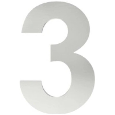 číslo "3" 155mm nerez Nerez