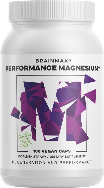 BrainMax Performance Magnesium® 1000 mg, магнезий 200 mg + витамин B6 P5P, 100 веган капсули