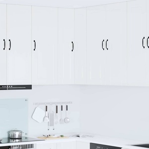 vidaXL Стенно ъглово шкафче PORTO Лъскаво бяло 57 x 57 x 100 см (885519)