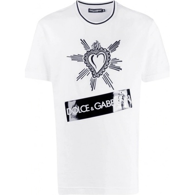 Dolce & Gabbana Heart Embroidered White tričko